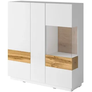 OTTO home Sideboard SILKE 130 x 139 x 40 cm Weiß hochglanz / Votaneichefarben