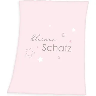 "Kleiner Schatz" ( babybest® )  Microfaser-Flauschdecke / Babydecke, 75x100 cm - Rosa