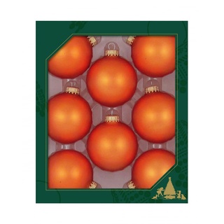 Matt orange Halloween Glas Weihnachtskugeln Ø6,5cm 8 Stück
