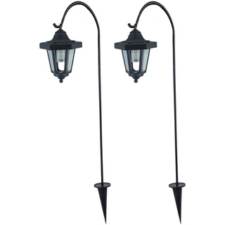 2er Set LED Solar Laternen Beleuchtung Garten Leuchte IP44 Außen Lampen Steckleuchten