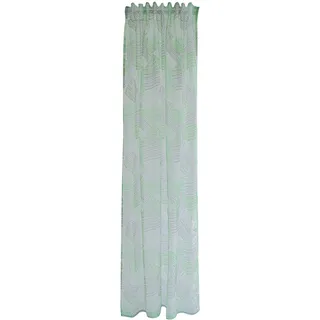 Gardine HOMING "Vitas" Gr. 1, grün (grün, grau), B:140cm H:245cm, Organza, Polyester, Gardinen, Farbverlauf, geometrisch, Wohnzimmer, Schlafzimmer