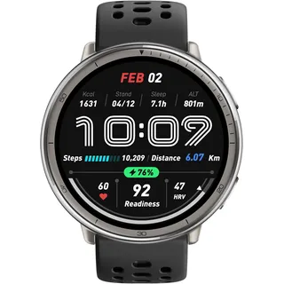 Amazfit Active 2 schwarzes Leder Premium-Version