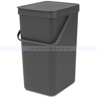 Mülleimer Brabantia Sort & Go Bio Abfalleimer 16 L grau kompakt und platzsparend, auch zur Wandmontage geeignet