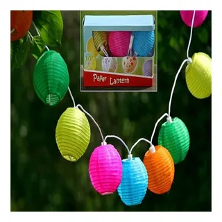 BOLTZE GRUPPE GmbH LED-Lichterkette Lampion Papier Lichterkette 10 LED bunt L.2,85 m