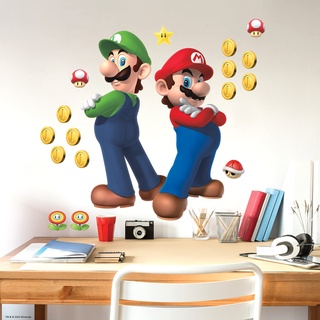 Riesen-Sticker Super Mario Bros. und Luigi repositionierbar