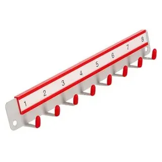 Burg-Wächter Schlüsselbrett HLW 8, rot, Metall, mit 8 Haken, 25 x 3,5 cm