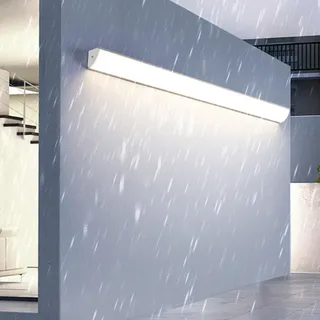 Acryl Aluminium Lange Wandleuchte LED Wasserdicht IP65 Wandbeleuchtung Außen Moderne Kreative Wandlampe Innen Dekorieren Wandleuchte Terrassen Villa Außenwandleuchte (Silbrig Weißes Licht,60cm)