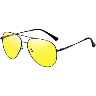 Joysuelly Nachtfahrbrille Polarisierte Herren Damen: Nachtsichtbrille für Autofahrer mit UV400 Schutz & Gelbe Gläser, Kontrastverstärkende Autofahrerbrille gegen Blenden bei Nacht Regen Nebel