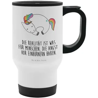 Mr. & Mrs. Panda Thermobecher Einhorn Nacht, To-Go-Becher, Weiß, Unicorn, Thermobecher To Go, Kaffe, Edelstahl, Edelstahl-Thermobecher Einhörner Thermobecher Mit Motiv weiß