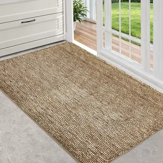 FENGYI Schmutzfangmatte Innen 90 x 150 cm, Fußmatte, Eingangsmatte Kaffee | Maschinenwaschbare, Sauberlaufmatte, rutschfeste Teppich , Fussmatte für Hund, Eingang, Haustür & Flur