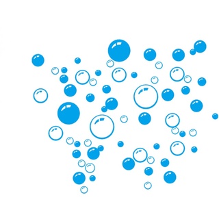 Wasserblase Wandaufkleber Wandaufkleber Abnehmbare Kreis Blase Blau Wandkunst Papier für Badezimmer Kinderzimmer Heimdekoration