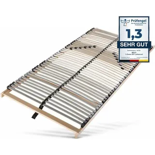 Lattenrost 140x200, 7 Zonen, 42 punktelastische Federholzleisten, Lattenrahmen aus Buchenholz, Hergestellt in Deutschland, Traglast 150kg