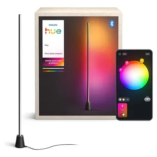 Philips Hue White and Color ambiance Hue Play Floor Stehlampe kompakt, Intelligente Bodenbeleuchtung, Bluetooth/Zigbee, Schwarz, Kunststoff, Multi,... - Schwarz