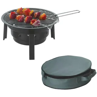 Campinggrill klappbar Holzkohlegrill tragbar – Mini Koffergrill Ø35cm Outdoor BB