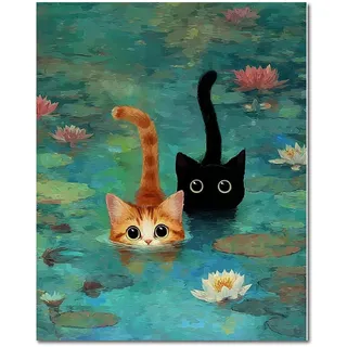 Artykapby Malen nach Zahlen Erwachsene,Malen Nach Zahlen Katze 40×50cm | Malen Nach Zahlen Katze AnfängerTier Diy Acrylfarbe,zur Heimdekoration Geschenk für Kein Rahmen