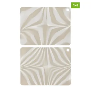 OYOY living design 2er-Set: Tischsets ''Zebura'' in Creme - (L)34 x (B)45 cm