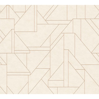 AS-Creation Vliestapete Grafisch Matt Muster Glänzend Glatt Weiß Creme
