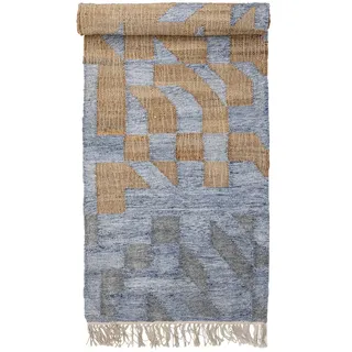 Bloomingville - Vikka Teppich, 75 x 245 cm, blau
