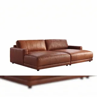 KAWOLA Big-Sofa Leder 3-Sitzer Braun