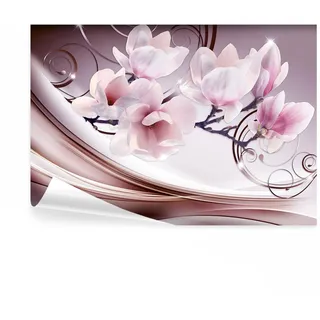 decomonkey Fototapete Blumen Abstrakt, 350x256 cm, XL, Magnolie Orchidee 3d