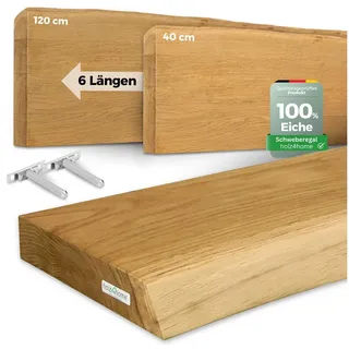holz4home Wandregal 80 x 0 x 0 cm Eiche Natur