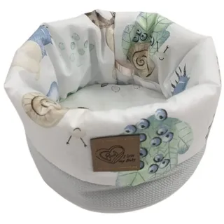 Babymajawelt Aufbewahrungskorb Stoff Körbchen Igel Velvet grau-101722-Stoffkorb (1 St), Waschbar, vielseitig einsetzbar, Pflegeleicht, Hand-Made in EU grau