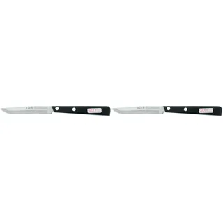 Güde Solingen - Universalmesser weiß/schwarz mit Wellenschliff, 10 cm, UNI, POM, Aufschrift: Küchenfreund (Packung mit 2)