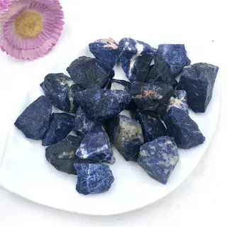 QINGQI Naturstein Lapislazuli Original Naturstein Kristall Lapislazuli Raumdekoration(Sodalite)