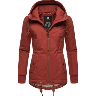 Winterjacke RAGWEAR "YM-Danka", Damen, Gr. XL (42), rot (feuerrot), Außenmaterial: 100% Polyester. Innenfutter: 100% Polyester. Wattierung: 100% Polyester, tailliert hüftbedeckend, hoch geschlossener Ausschnitt, Ärmel ohne Ärmelschlitz Rippstrickbündchen, Jacken Winterjacke, stylische Winter Outdoorjacke mit Kapuze