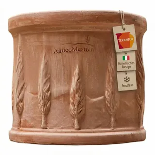 Teramico "Cilindro Cipressi" Blumentopf Terracotta Frostfest 30 cm - Braun