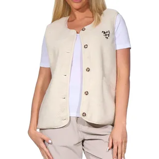 ONLY Damen Teddy Weste Sherpa Plüschweste mit Leo-Herzpatch ONLBaby Life 15335416 Birch Leo Heart Batch L - L