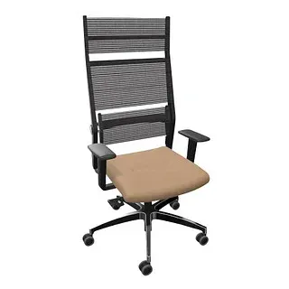 Dauphin Bürostuhl Lordo Stoff braun, Gestell alu