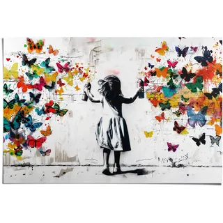 Poster REINDERS "Wolke von Schmetterlingen", bunt (farbe bild(er): mehrfarbig), B:91,5cm H:61cm T:0,1cm, Bilder, Poster, Kinderzimmer - Mehrfarbig - 150 gr. Papier - Street Art - 91,5x61 cm