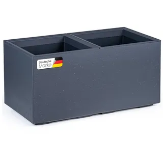KONZEPT Pflanzkübel groß außen, Blumenkübel mit Rollen, aus Kunststoff (80 x 40 x 39 cm), ideal für Balkon, Terrasse und Garten