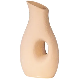 levandeo Vase H22cm Blumenvase Keramik Sand Beige Tischdeko Dekovase Sandfinish Keramikvase Deko Blumendeko