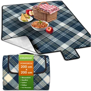 krumad Picknickdecke XXL 200 x 200 cm beige