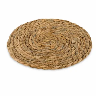 Gehlmann Tischset Bastuntersetzer Natur Naturbast Rund Platzset Untersetzer Platzdecken Tischmatten Küche Esstisch Tischdekoration Hitzebeständig Kratzschutz 26 x 26 x 0,7 cm