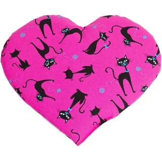 GIRAFFENLAND Johanniskernkissen Herz. ca. 30x25cm Katzen-pink. Wärmekissen. Herzkissen. Ein charmantes Geschenk
