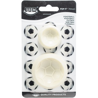 PME 1102EP009 JEM Pop It-Motivform Fußball zum Dekorieren von Torten, Sortiment 2 kleine Größen, Kunststoff, Ivory, 6 x 2 x 6 cm