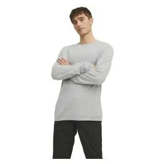 JACK & JONES Hill Knit Pullover Light Grey Melange L