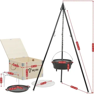 BBQ-Toro Dutch-Oven-Set in Holzkiste 6-tlg.