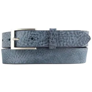 BELTINGER Ledergürtel Herren-Gürtel aus weichem Vollrindleder Vintage-Look 3 cm - Leder-Gürt (1-St) blau|silberfarben 100 cm (Gesamtlänge 115 cm)