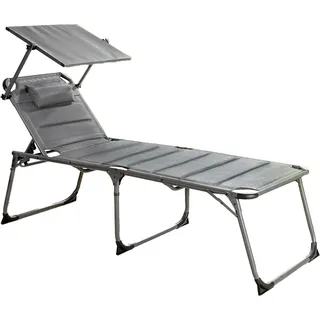 Solax-Sunshine XXL-Komfort-Sonnenliege 193 x 67 x 48 cm Anthrazit