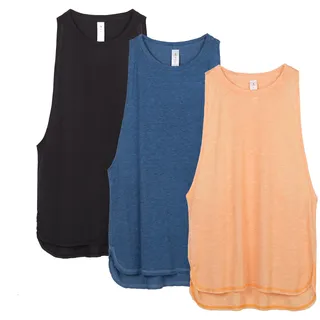 icyzone Damen Sporttop Locker 3er Pack - Leichte Yoga Fitness Oberteil | Sport Tank Top für Damen, Racerback und Großzügige Armausschnitte, Natürlich Weich, Atmungsaktive