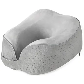 LuxusKollektion Reisekissen Reisekissen Memory Foam Nackenkissen Flugzeug Auto Samt Grau grau