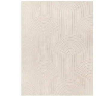 TT Home Hochflorteppich 160 x 220 cm Hellbeige/Hellcreme