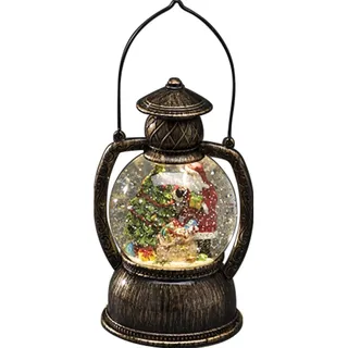 Konstsmide Kugellaterne 20 cm gold/grün/rot Weihnachtsmann