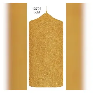 Kopschitz Kerzen Kerzen Glamour Glitter Stumpenkerzen Gold, 120 x 60 mm, 4 Stück