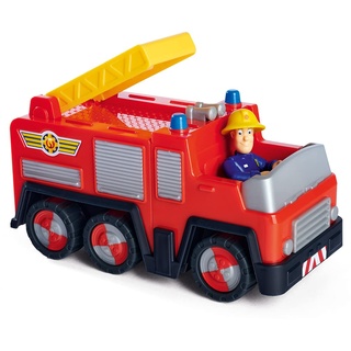 Simba 109252505 - Feuerwehrmann Sam Jupiter, kindliche Version, mit Figur 7cm, Spielzeugauto 17cm, Feuerwehrauto, ab 3 Jahren, Gelbe