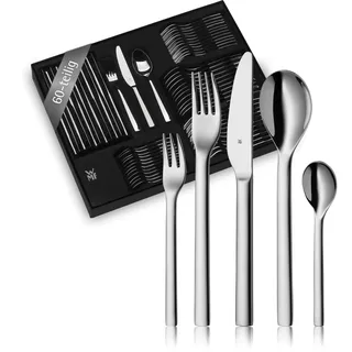 WMF Habitum Besteck Set 12 Personen, Essbesteck 60 teilig, Monobloc-Messer, Cromargan Edelstahl poliert, glänzend, spülmaschinenfest